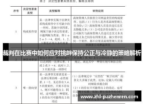 裁判在比赛中如何应对挑衅保持公正与冷静的策略解析